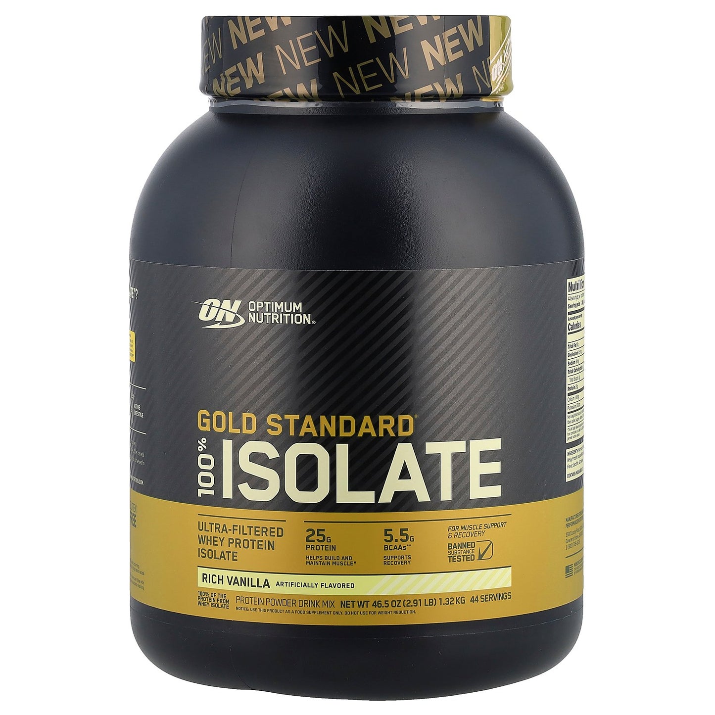 Optimum Nutrition, Gold Standard® 100% Isolate, Rich Vanilla, 46.5 oz  (1.32 kg)
