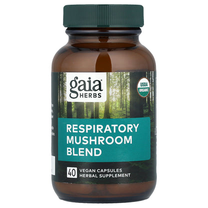 Gaia Herbs, Respiratory Mushroom Blend, 40 Vegan Capsules