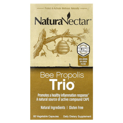 NaturaNectar, Bee Propolis Trio™, 60 Vegetable Capsules