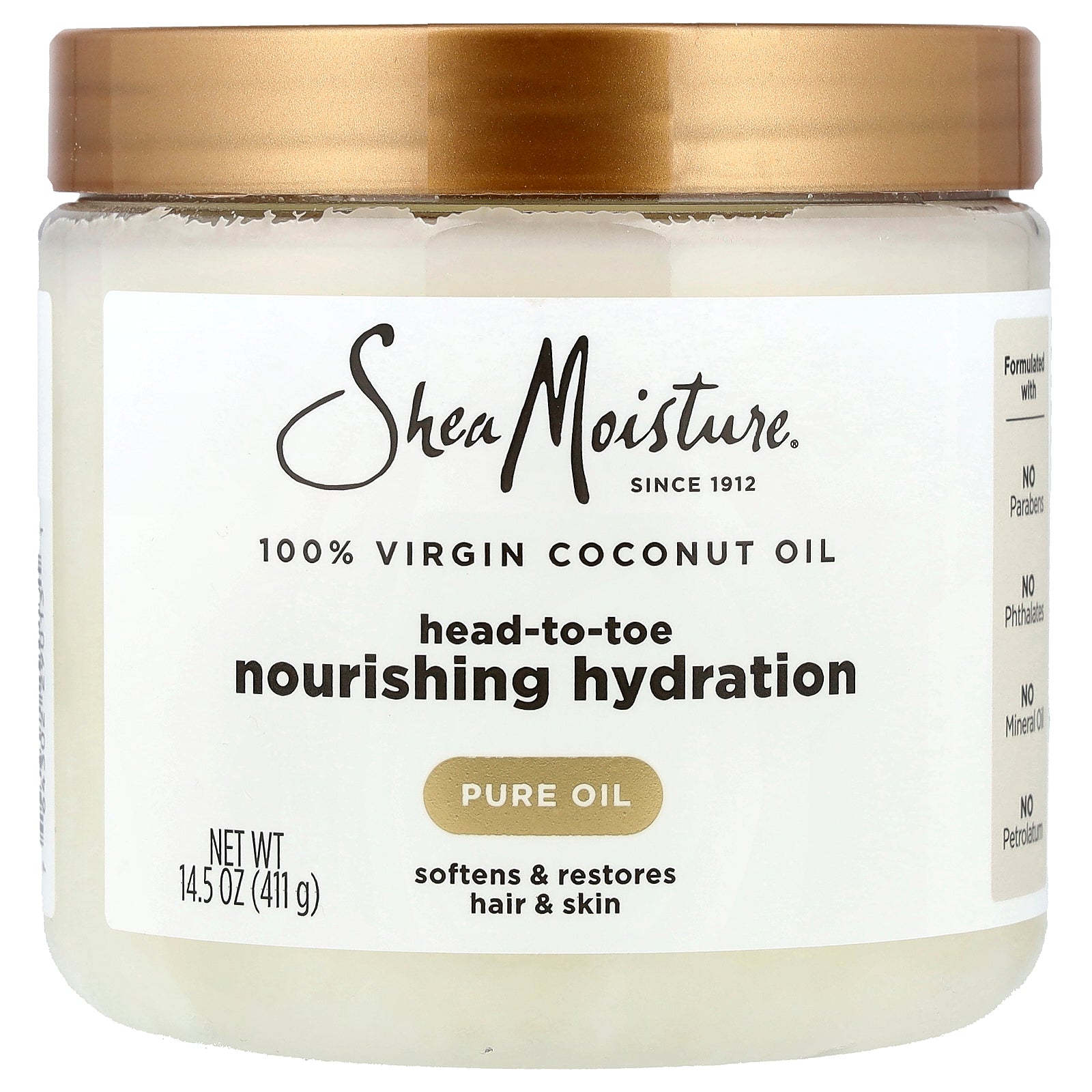 SheaMoisture, 100% Virgin Coconut Oil, 14.5 oz (411 g)