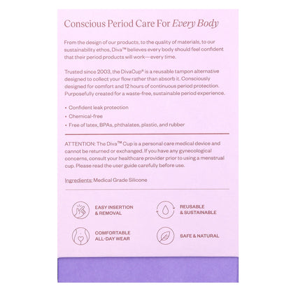 Diva International, DivaCup, Model 2, 1 Reusable Menstrual Cup