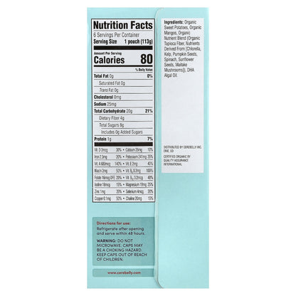 Cerebelly, Organic Puree, 6+ Months, Sweet Potato, Mango, 6 Pouches, 4 oz (113 g) Each