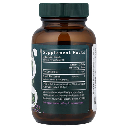 Gaia Herbs, Women, Black Cohosh, 60 Liquid Phyto-Caps® (400 mg Per cap)