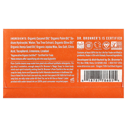 Dr. Bronner's, All-One Pure-Castile Magic Bar Soap, Tea Tree, 5 oz (140 g)