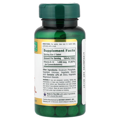 Nature's Bounty, B-12, 1,000 mcg, 200 Coated Tablets