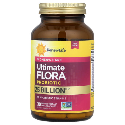 Renew Life, Women's Care, Ultimate Flora™ Probiotic, 25 Billion CFU, 30 Delayed Release Vegan Capsules