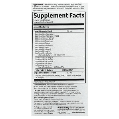 Garden of Life, Dr. Formulated Probiotics, Once Daily Prenatal, 30 Vegetarian Capsules