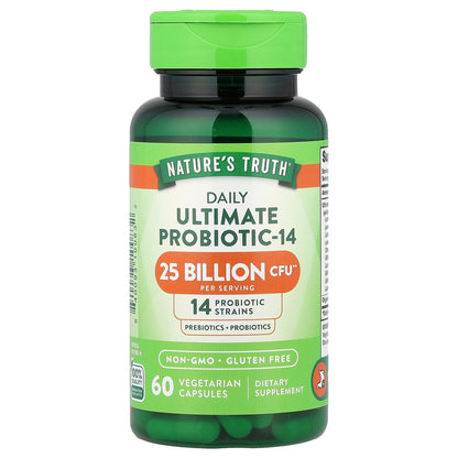Nature's Truth, Daily Ultimate Probiotic-14, 25 Billion CFU, 60 Vegetarian Capsules