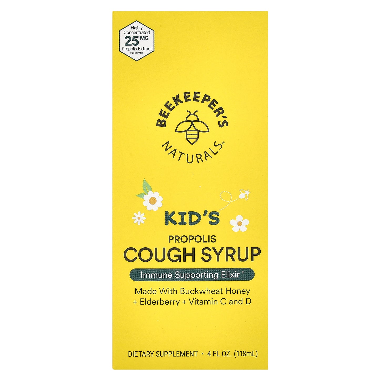 Beekeeper's Naturals, Kid's Propolis Cough Syrup, 4 fl oz (118 ml)