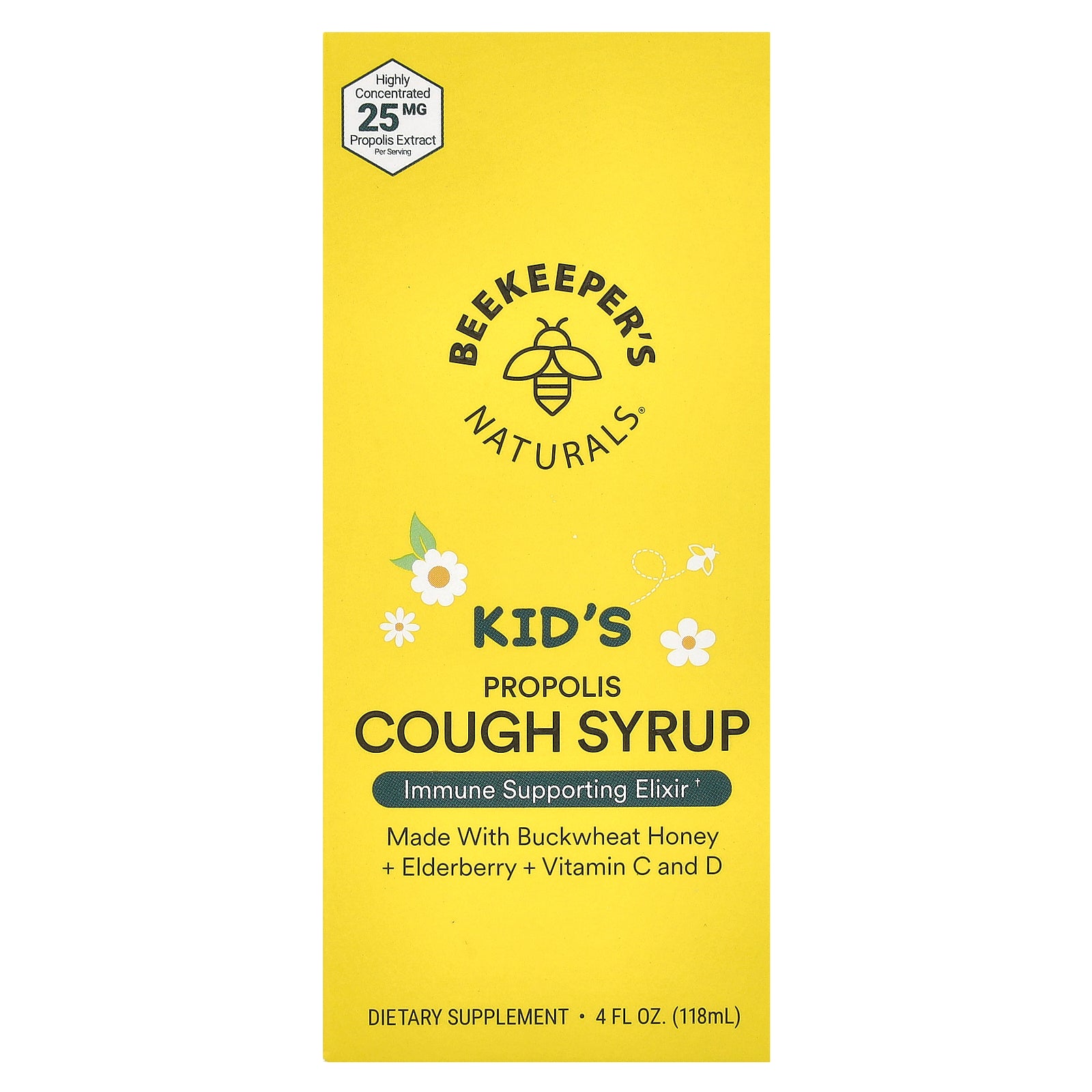 Beekeeper's Naturals, Kid's Propolis Cough Syrup, 4 fl oz (118 ml)