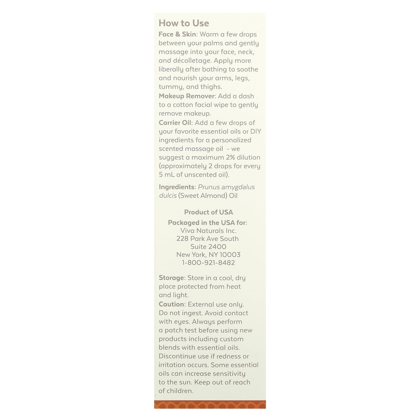 Viva Naturals, Sweet Almond Oil, 16 fl oz (473 ml)