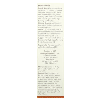 Viva Naturals, Sweet Almond Oil, 16 fl oz (473 ml)