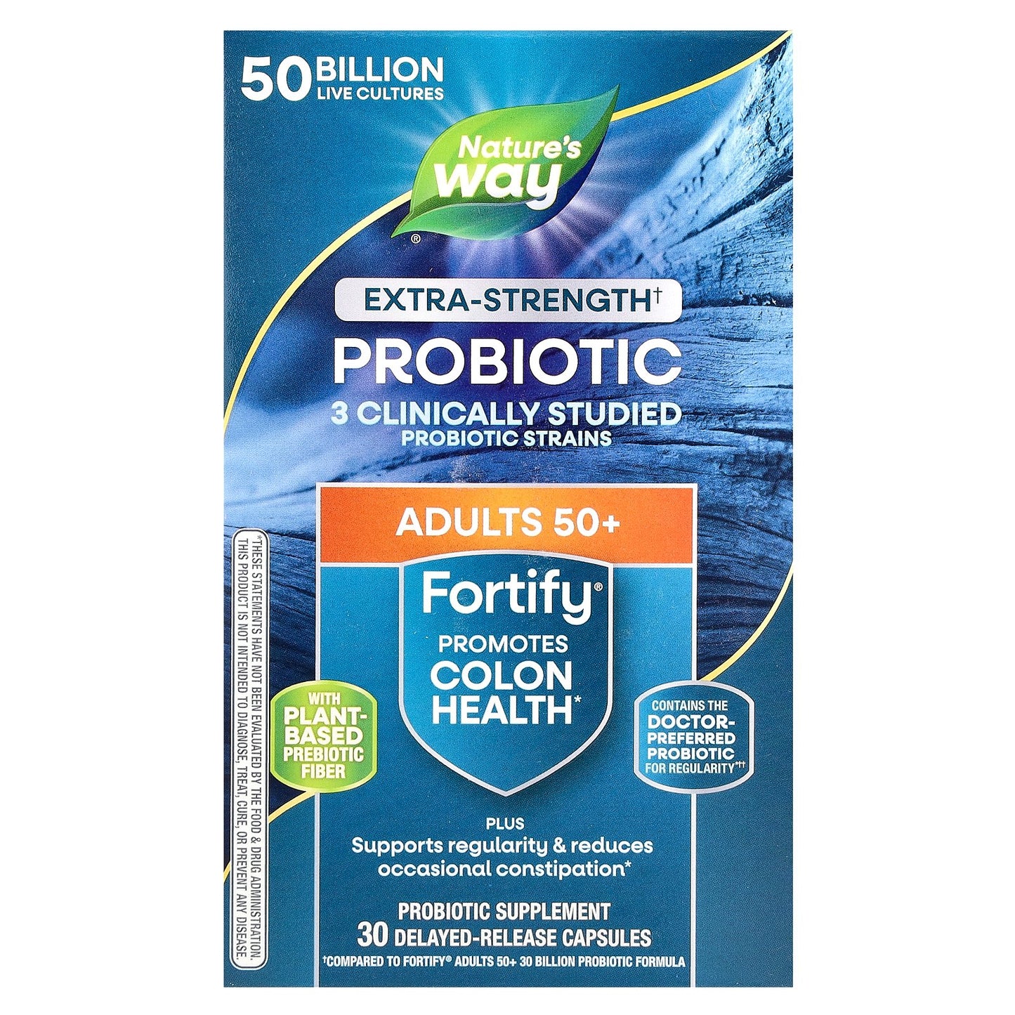 Nature's Way, Fortify®, Probiotic, Adults 50+, 50 Billion, 30 Delayed-Release Capsules