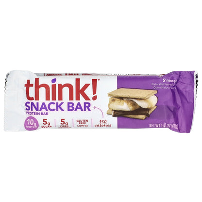 Think !, Snack Protein Bar, S'Mores, 5 Bars, 1.41 oz (40 g) Each