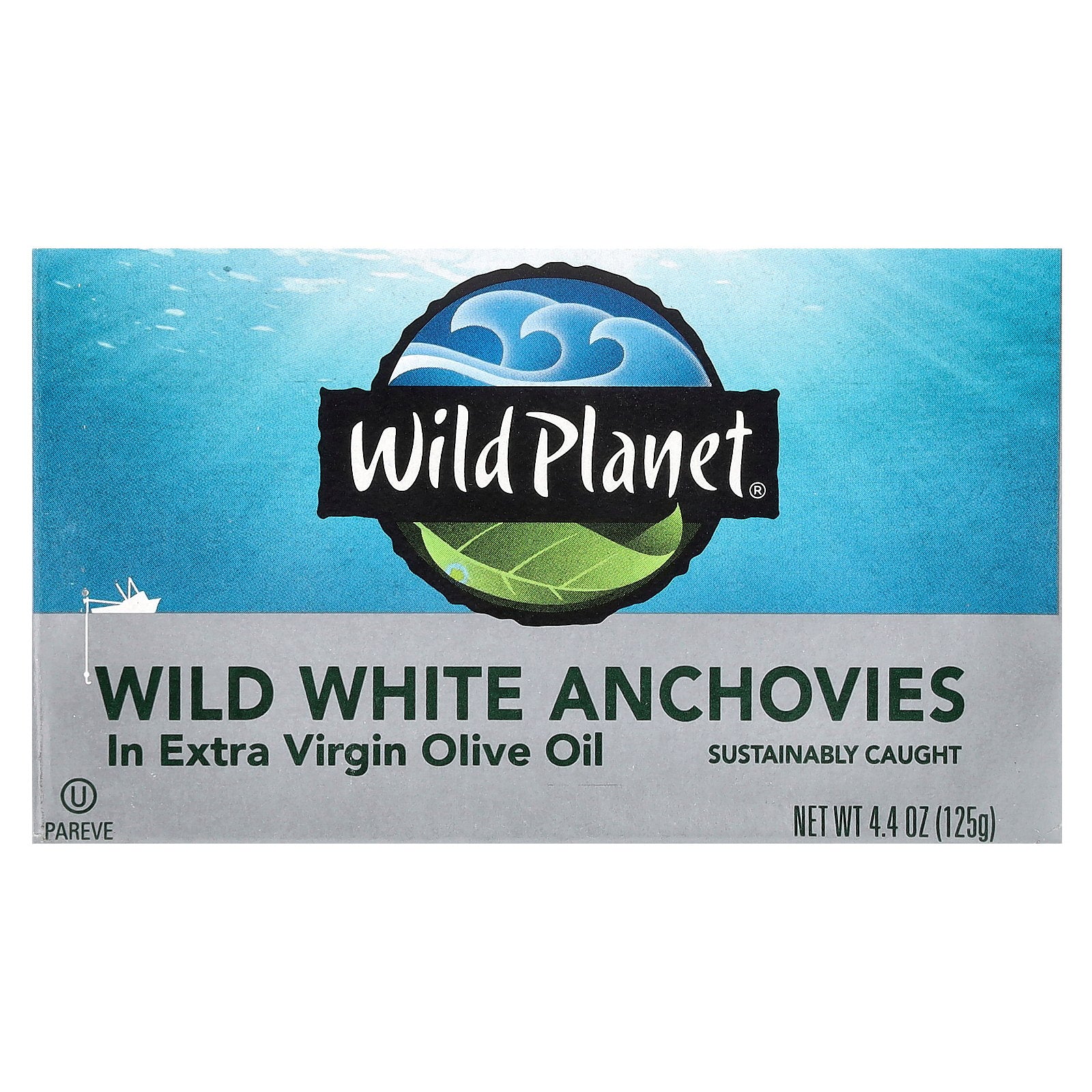 Wild Planet, Wild White Anchovies In Extra Virgin Olive Oil, 4.4 oz (125 g)