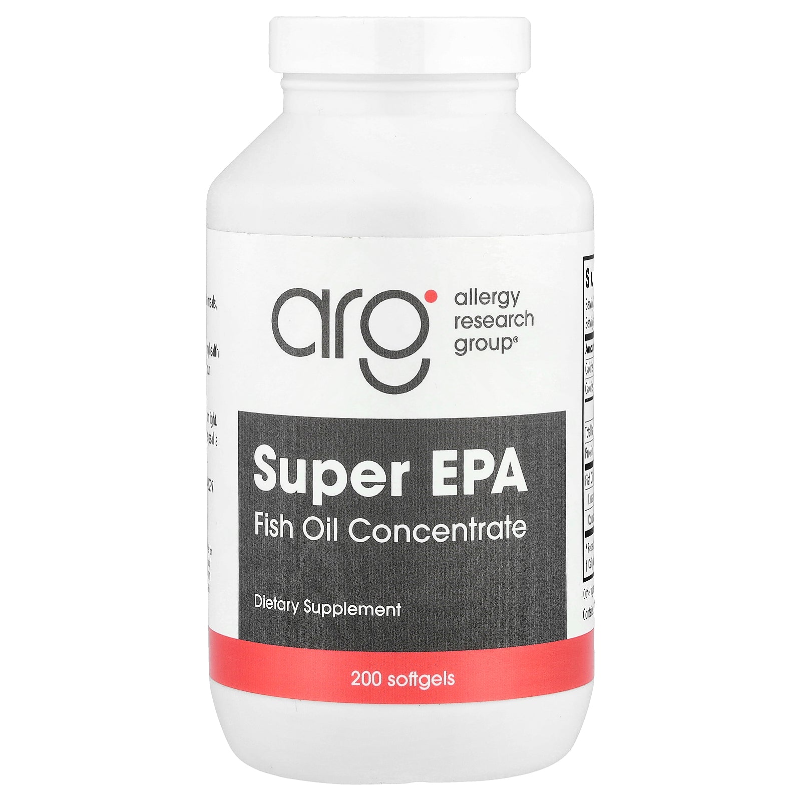 Allergy Research Group, Super EPA, Fish Oil Concentrate, 200 Softgels