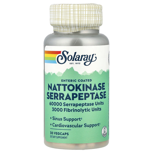 Solaray, Nattokinase Serrapeptase, Enteric Coated, 30 VegCaps