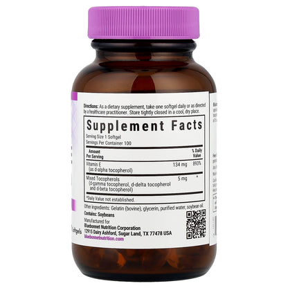 Bluebonnet Nutrition, Vitamin E, 100 Softgels