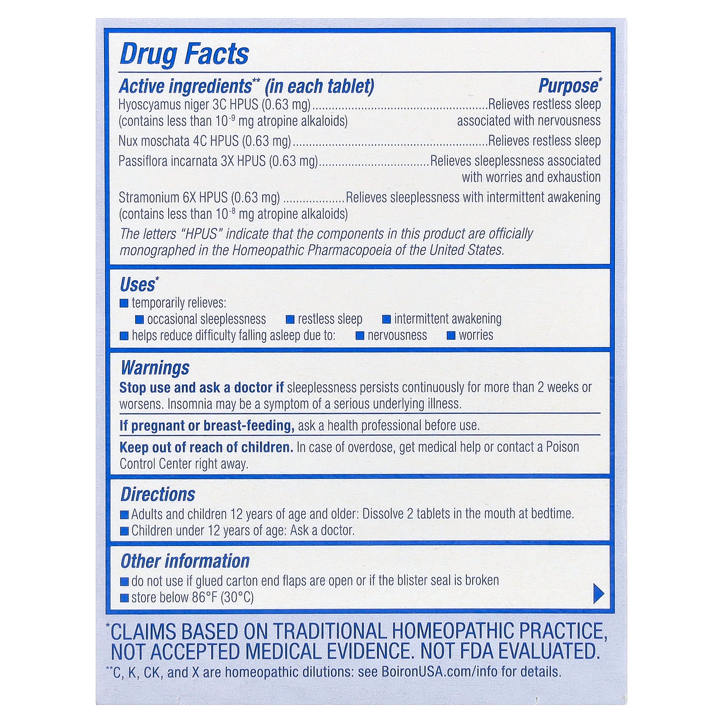 Boiron, SleepCalm®, Unflavored, 60 Meltaway Tablets