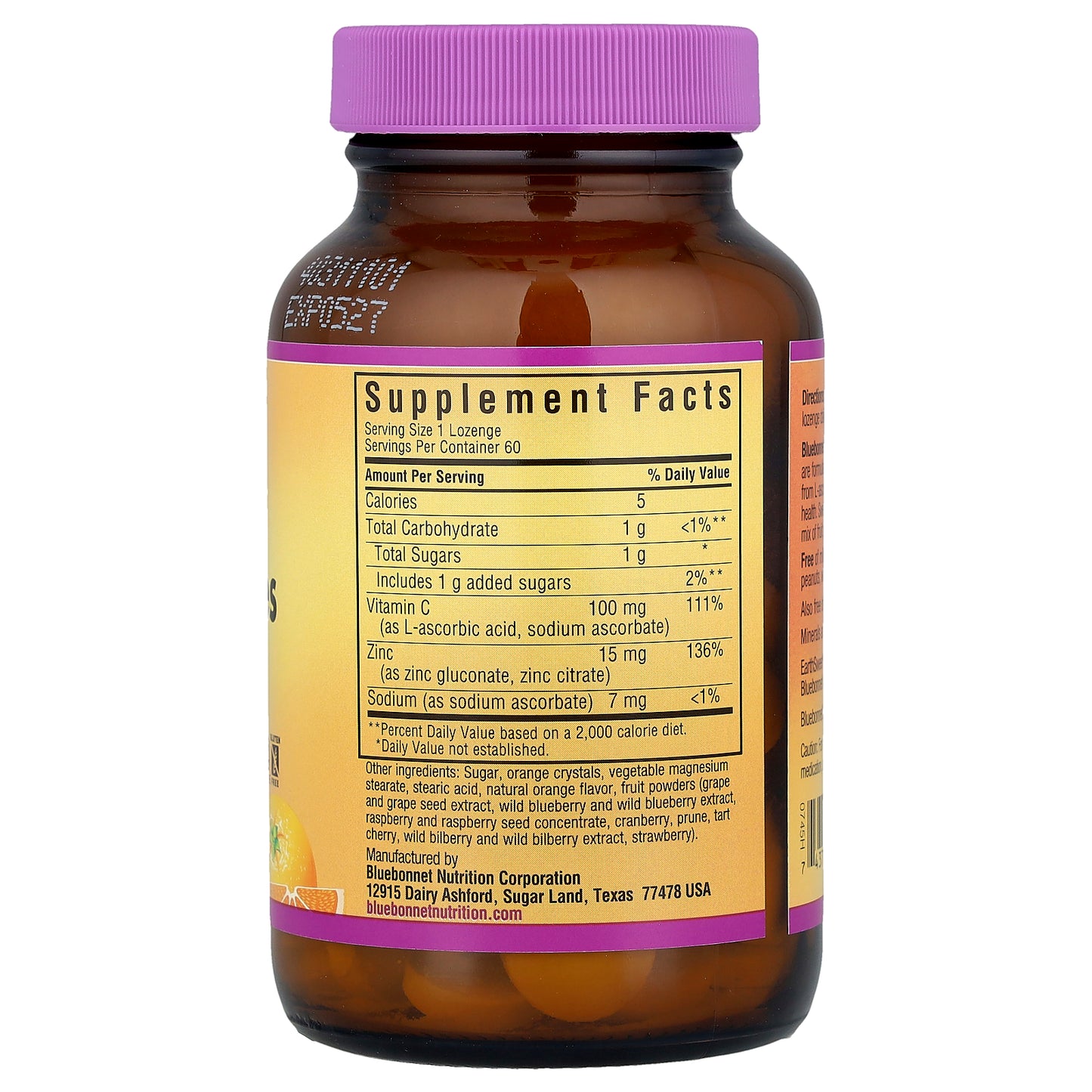 Bluebonnet Nutrition, EarthSweet® Chewables, Zinc Lozenges, Orange, 60 Lozenges