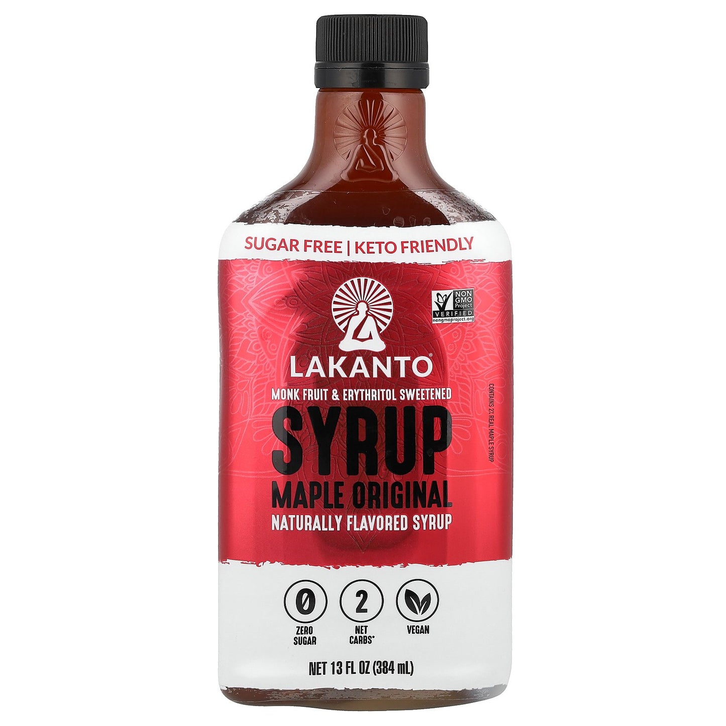 Lakanto, Maple Original Syrup, Monk Fruit & Erythritol Sweetened, 13 fl oz (384 ml)