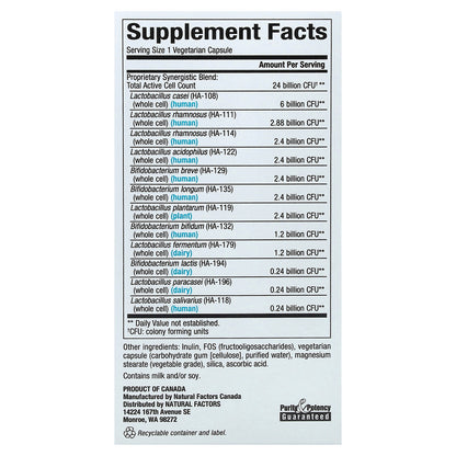 Natural Factors, Ultimate Probiotic, 24/12 Formula, 60 Vegetarian Capsules