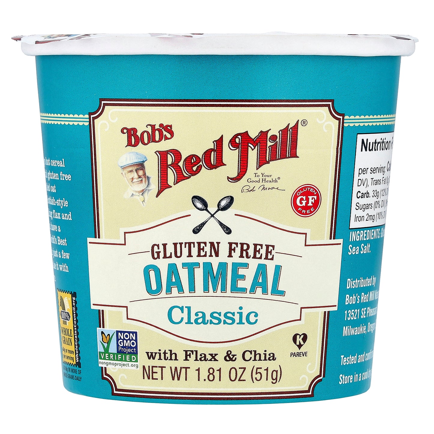 Bob's Red Mill, Oatmeal Cup, Classic, 1.81 oz (51 g)
