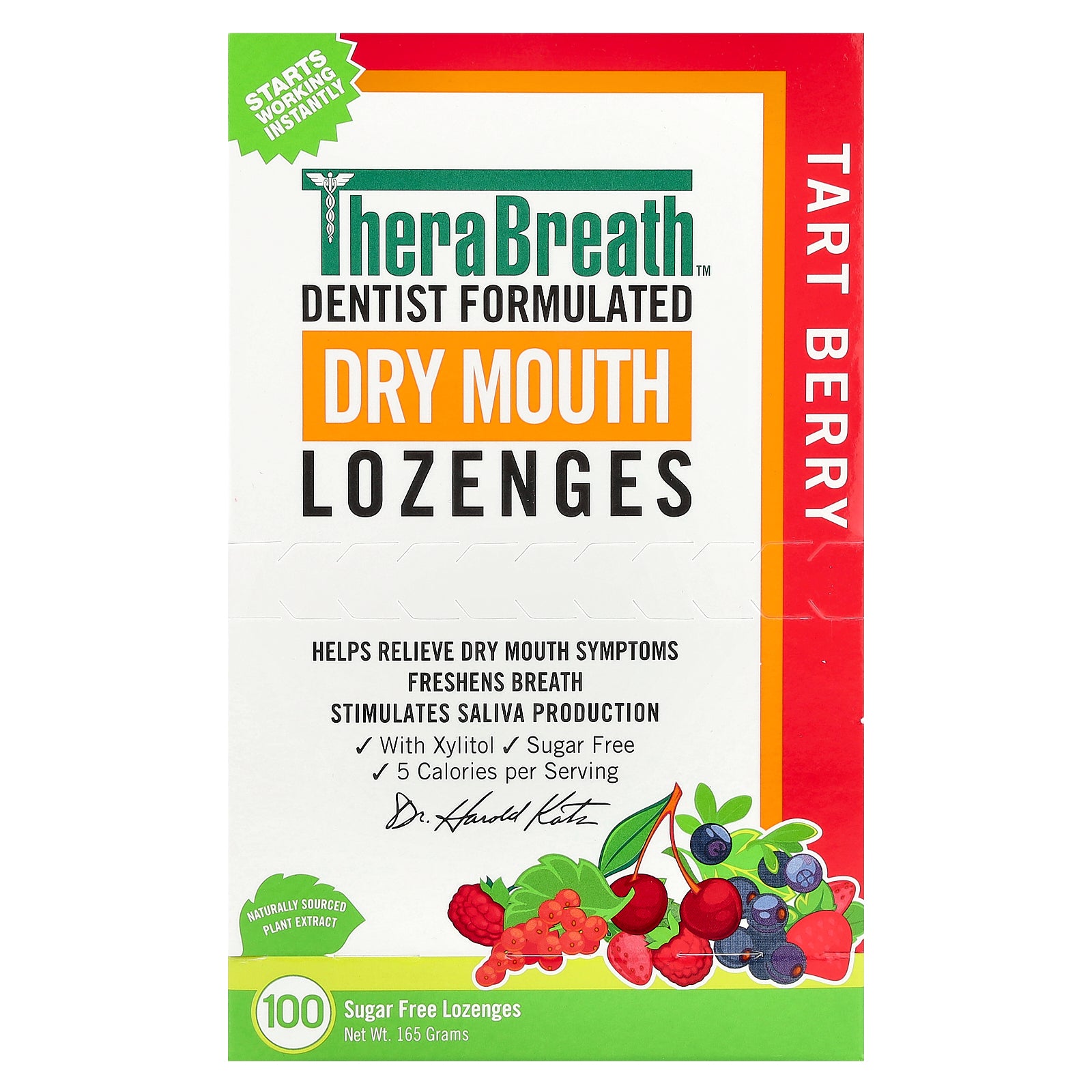 TheraBreath, Dry Mouth Lozenges, Tart Berry, 100 Sugar Free Lozenges