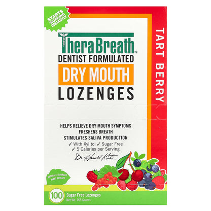 TheraBreath, Dry Mouth Lozenges, Tart Berry, 100 Sugar Free Lozenges