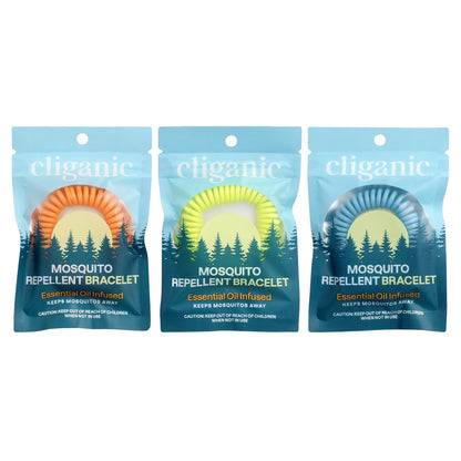 Cliganic, Mosquito Repellent Bracelet, 10 Individually Wrapped Bracelets