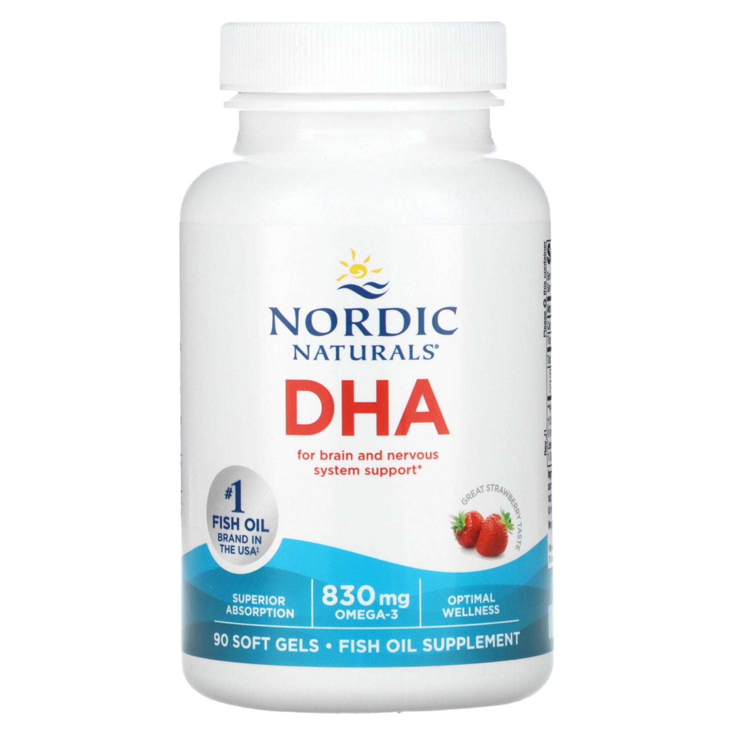 Nordic Naturals, DHA, Strawberry, 90 Soft Gels