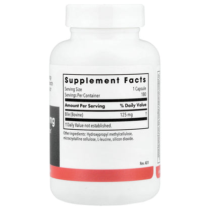 Allergy Research Group, Ox Bile, 125 mg, 180 Vegetarian Capsules