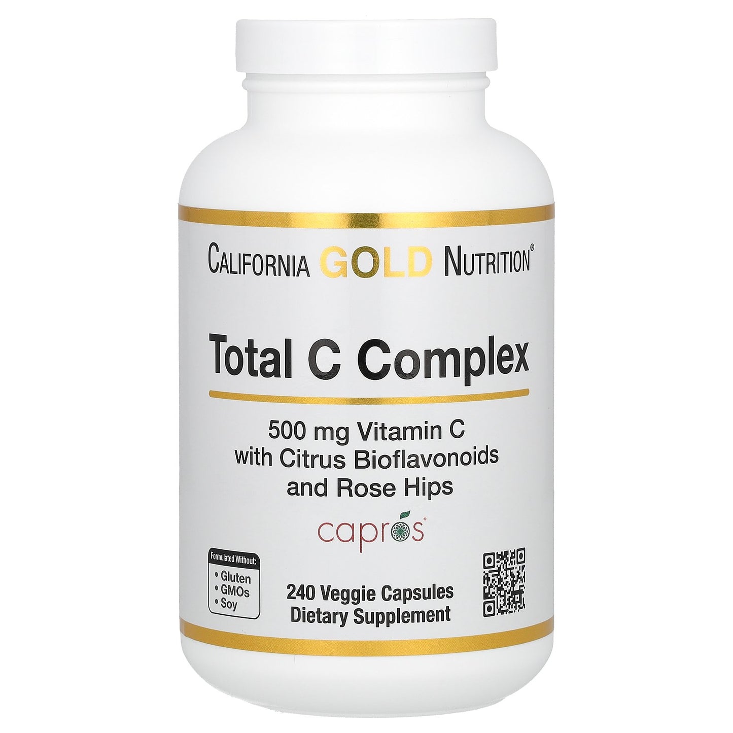 California Gold Nutrition, Total C Complex, 500 mg, 240 Veggie Capsules