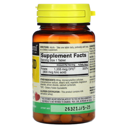 Mason Natural, Folic Acid, 800 mcg, 100 Tablets