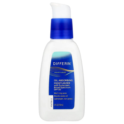 Differin, Oil Absorbing Moisturizer with Sunscreen, SPF 30, 4 fl oz (118 ml)