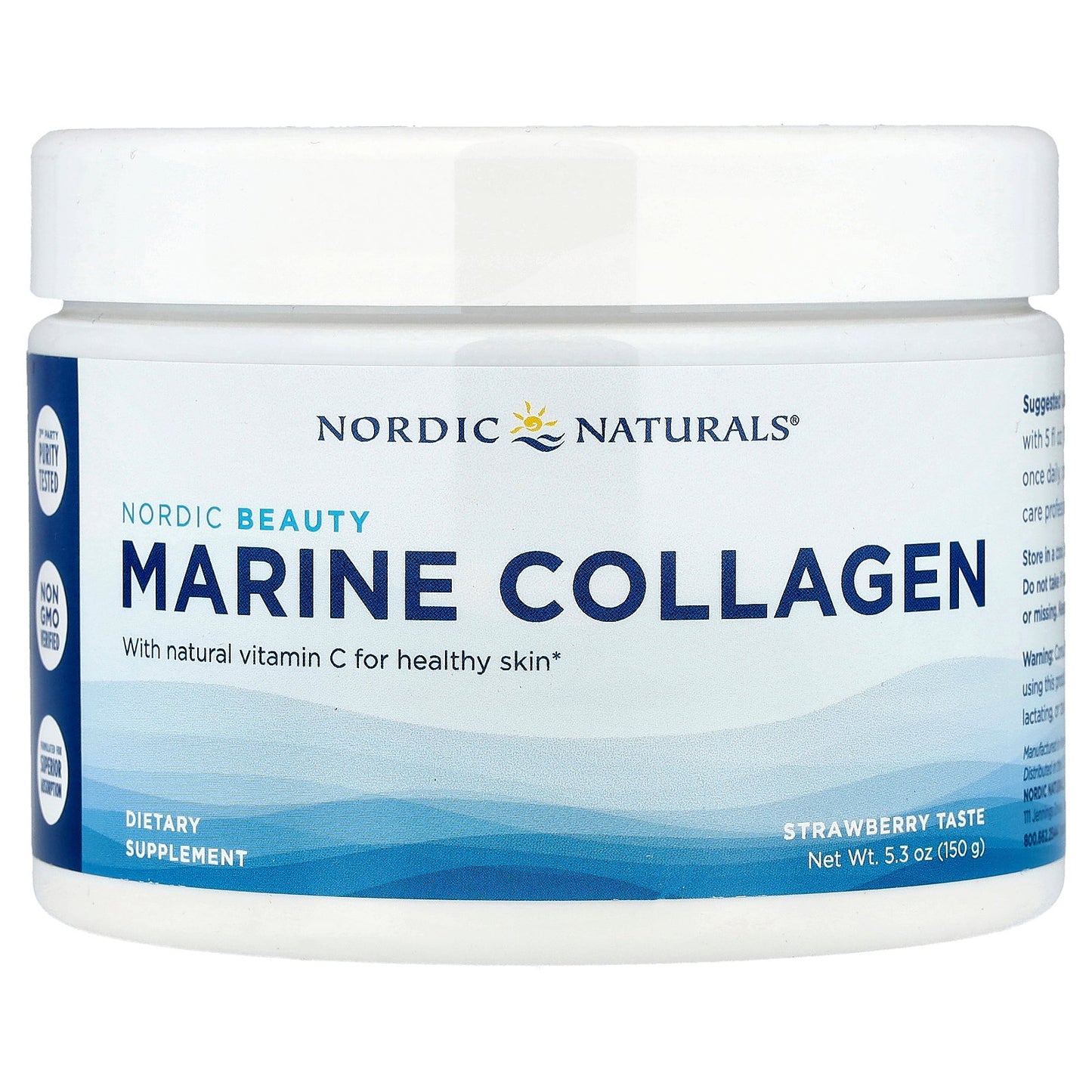 Nordic Naturals, Nordic Beauty, Marine Collagen with Vitamin C, Strawberry, 5.3 oz (150 g)