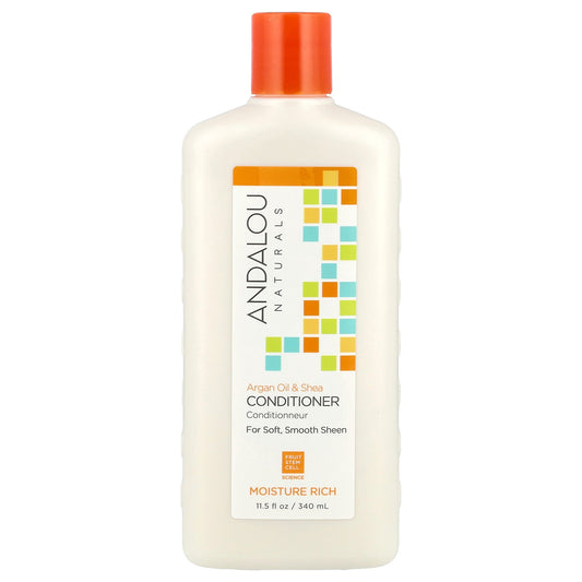 Andalou Naturals, Conditioner, Moisture Rich, Argan Oil & Shea, For Soft, Smooth Sheen, 11.5 fl oz (340 ml)