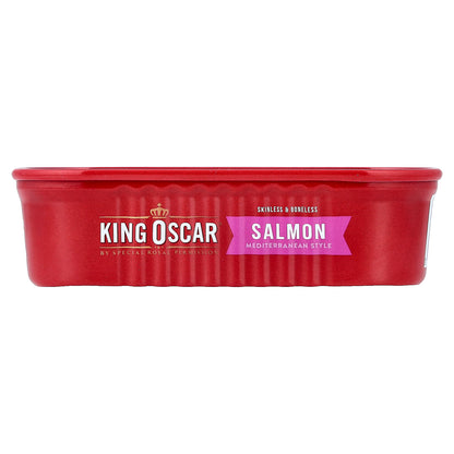 King Oscar, Skinless & Boneless Salmon in Olive Oil, Mediterranean Style, 4.05 oz (115 g)