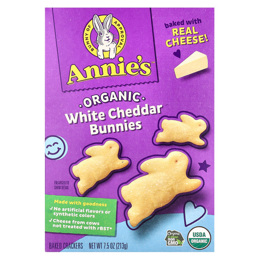 Annie's Homegrown, Organic White Cheddar Bunnies, Baked Crackers, 7.5 oz (213 g)