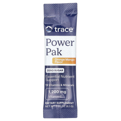 Trace, Power Pak, Zero Sugar, Orange Mango, 30 Packets, 0.22 oz (6.1 g) Each