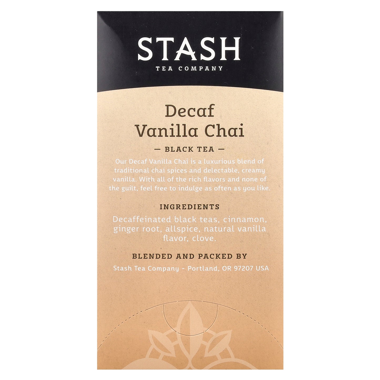 Stash Tea, Black Tea, Decaf Vanilla Chai, 18 Tea Bags, 1.2 oz (36 g)