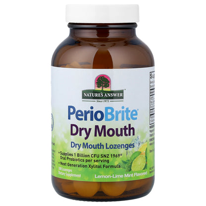 Nature's Answer, PerioBrite® Dry Mouth Lozenges, Lemon-Lime Mint, 100 Lozenges