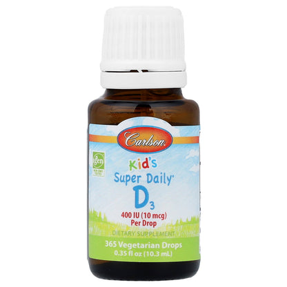 Carlson, Kid's Super Daily® D3, 0.35 fl oz (10.3 ml)