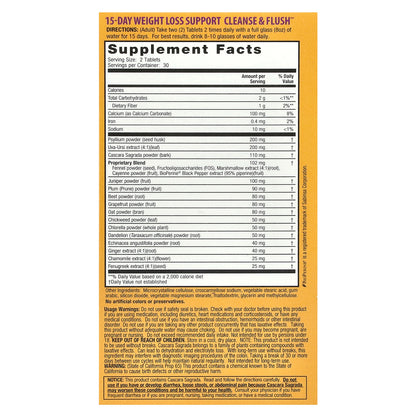 Nature's Secret, 15-Day Weight Loss Support, Cleanse & Flush®, 60 Tablets