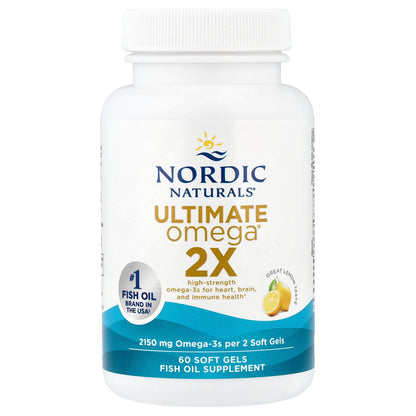 Nordic Naturals, Ultimate Omega® 2X, Lemon, 60 Softgels (1,075 mg per Softgel)