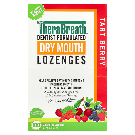 TheraBreath, Dry Mouth Lozenges, Tart Berry, 100 Sugar Free Lozenges