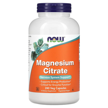 NOW Foods, Magnesium Citrate, 240 Veg Capsules (133 mg per Capsule)