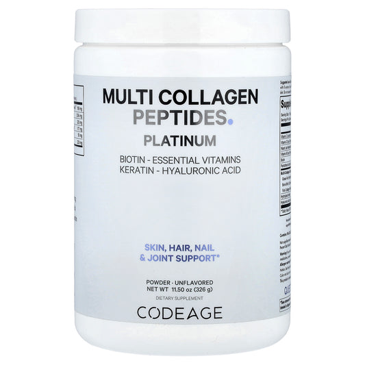 Codeage, Multi Collagen Peptides Powder, Platinum, Unflavored, 11.5 oz (326 g)