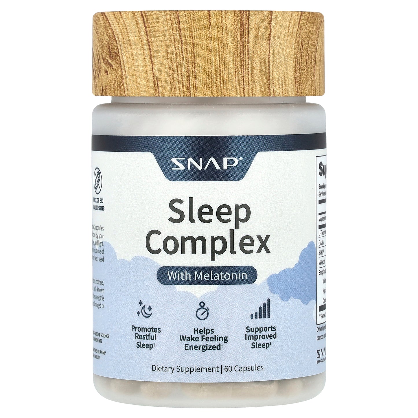 Snap Supplements, Sleep Complex with Melatonin, 60 Capsules