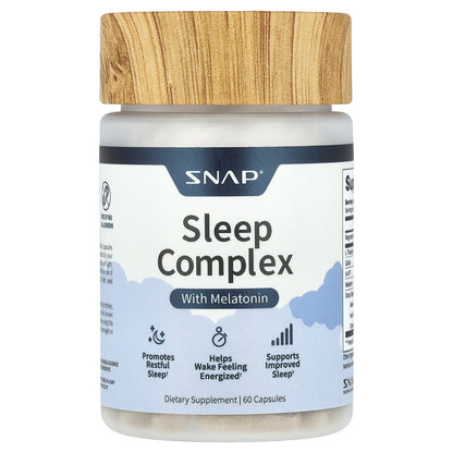 Snap Supplements, Sleep Complex with Melatonin, 60 Capsules